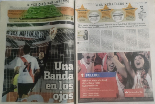 Diario Ole 6/9/2013 Copa Libertadores River 0 San Lorenzo 0 (Usado)