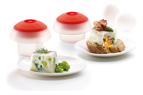 Juego De 2 Moldes Para Huevos Cuadrado Y Redondo Rojo