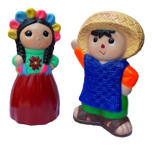 Alcancía Muñeca Maria Mexicana Y José Artesanía Típica Mexic