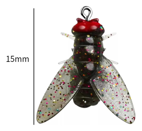 Borracha Mosca Iscas Kit, Feito De Plástico Macio, 60pcs