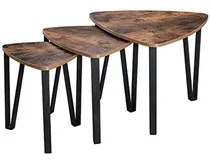 Comprar Vasagle Mesa De Centro Industrial Nido, Juego De 3 Mesas Aux