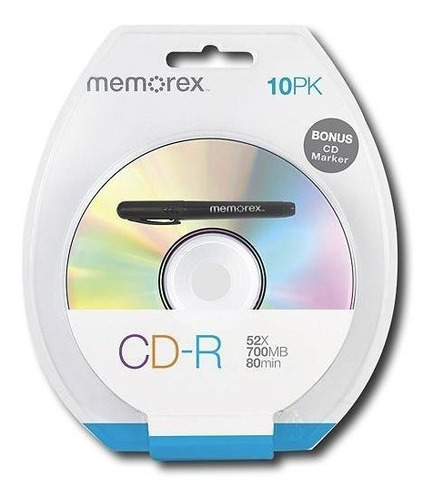 Memorex Memcd-r / 10s Cd-r Husillo Blister Con Bonus Cd Mark