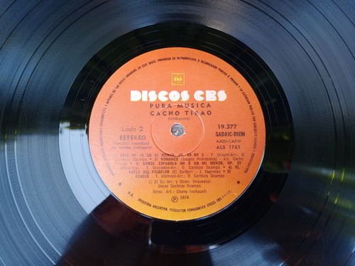 Disco Pura Música Cacho Tirao (Usado)