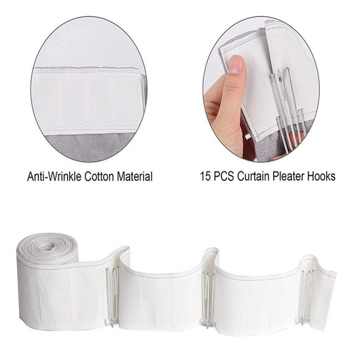 Y 10.9 Yard Curtain Tieback Tape With 30 Hooks