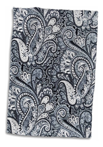 3d Rose Black N White Paisley Print Twl_58495_1 Toalla,...