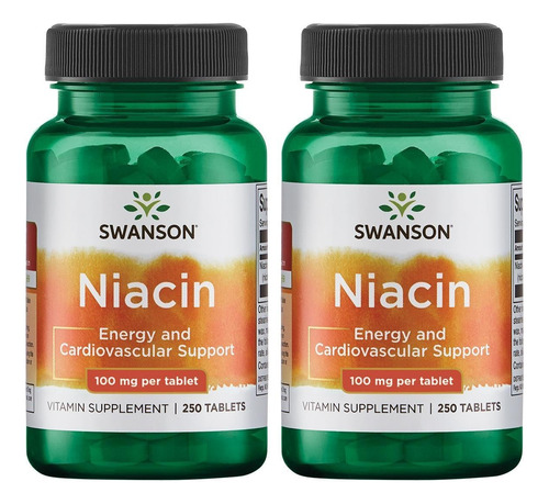 Swanson Niacina Vitamina B3 250 Tabletas Paquete Doble