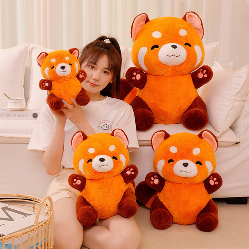 Muñeca De Peluche Con Lindo Panda Rojo De 9 Pulgadas Para Bo