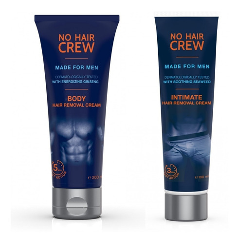 Imagen 1 de 1 de Combo No Hair Crew Body + Intimate -crema Depilatoria Hombre