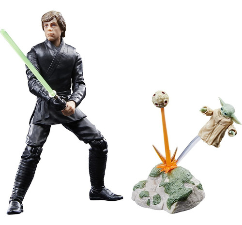 Figura Grogu & Luke Star Wars Black Skywalker Baby Yoda