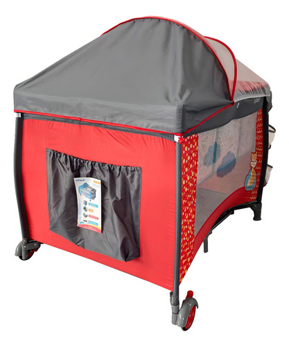 Cuna De Viaje 2 Niveles Idara Con Cambiador Infanti Rojo Lisa