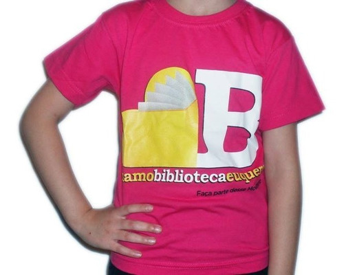 Camiseta Infantil Campanha  Eu Amo Biblioteca Eu Quero 