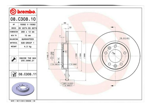2 Disco Freno Trasero Para Partner 20-22 1609582880 08c30811