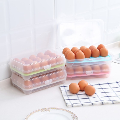 Huevera Con Tapa 15 Huevos Organizador Heladera Hermético