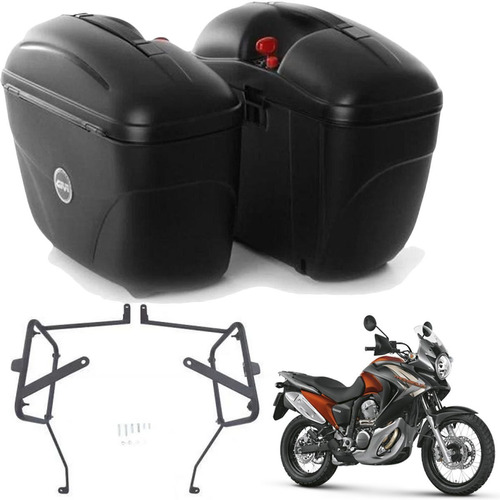 Bauletos Givi E21n + Suporte Lateral Transalp 700 Chapam