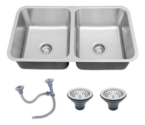 Cuba Dupla Gourmet 76x43 Cm Inox 304 Completa Com Acessórios