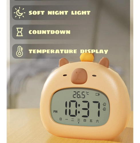Despertador De Cabecera Para Niños, Despertador Led Capybara