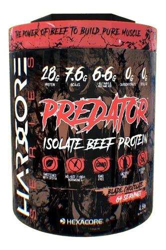 Proteina De Carne Predator Beef Hexacore Sabor Chocolate 2.18 Kg