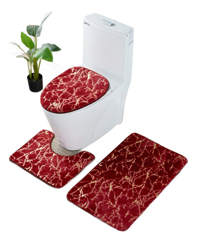 Set De Baño 3 Piezas Con Relieve Unicolor Tf.