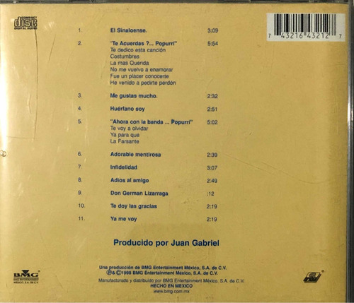 Juan Gabriel Cd Con Banda El Recodo (Usado)