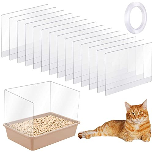 20 Pcs Cat Litter Box Pee Shields Transparent Cat Litte...