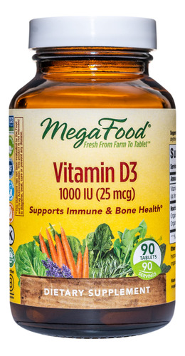 Megafood Vitamina D3 1000 Iu (25 Mcg) - Suplemento De Apoyo