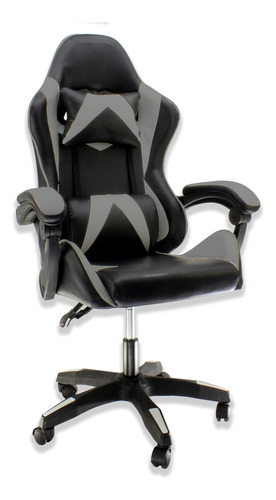 Silla Gamer Lo Ideal Reclinable Ergonomica Giratoria Color Gris