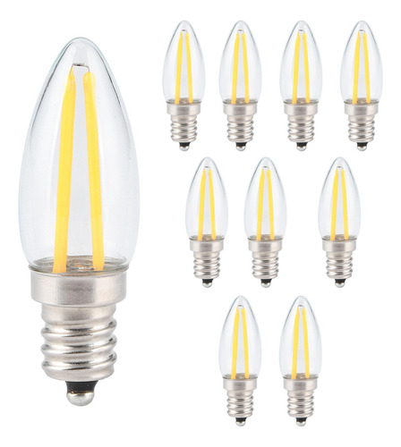 Bombillas Led E12 Pequeñas De Filamento Largo, 10 Unidades,