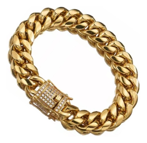 Pulseira 20cm Cravejada Ouro 18k Hip Hop Neymar Lxbr Bl34a