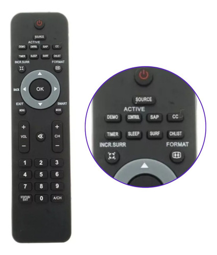 Kit 2 Controle Compatível Com Tv Philips 32 42pfl3403 5403