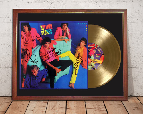 Rolling Stones Dirty Work Tapa Lp Firmada Y Disco Oro