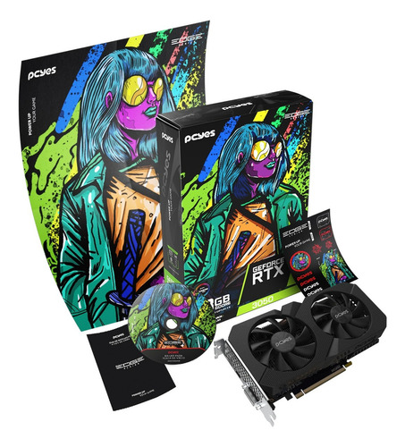 Placa De Vídeo Pcyes Rtx 3050 Projeto Edge 8gb Gddr6 128bits