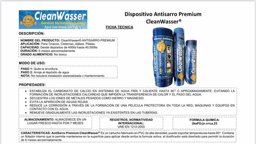 1 Doble Acción Y 1 Antisarro Cleanwaseer Premium De 2,500lts