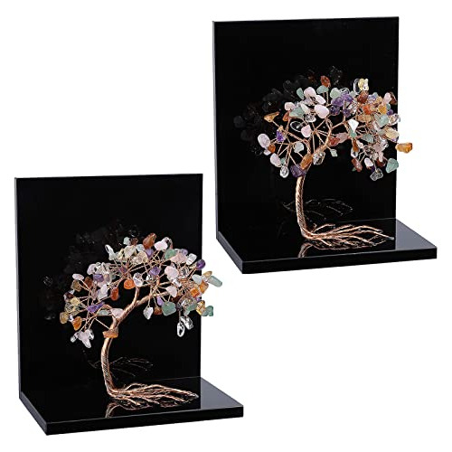 Juego De 2 Sujetalibros Decorativos De Cristal Árbol D...