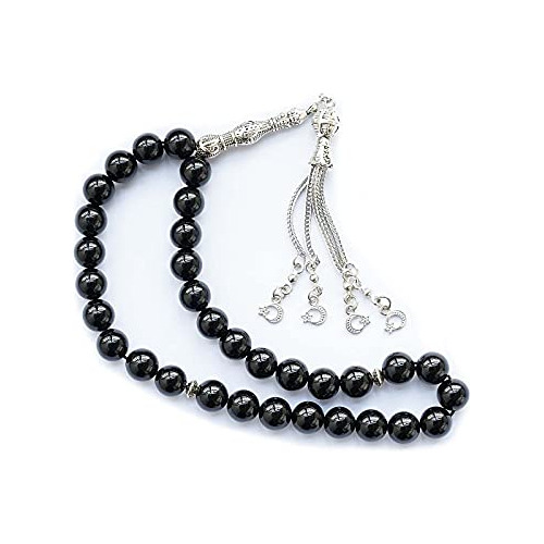 10 Mm Cuentas De Oración Tasbih Piedra De Ágata Negra Natura