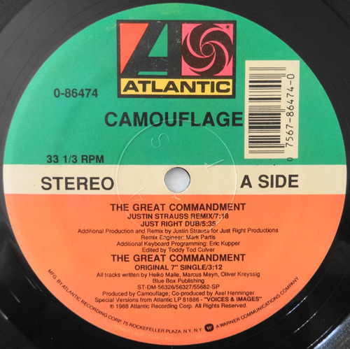 Camouflage The Great Commandment (justin Strauss Remix) (Usado)