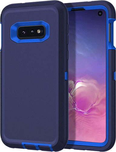 Funda 3 Capas Resistente Para Galaxy S10e Azul