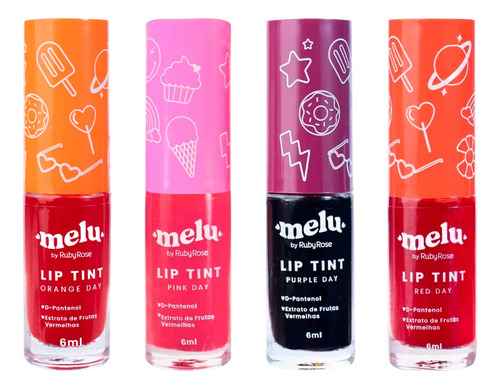 Melu By Ruby Rose Lip Tint Longa Duração Tom Orange Day Orange Day