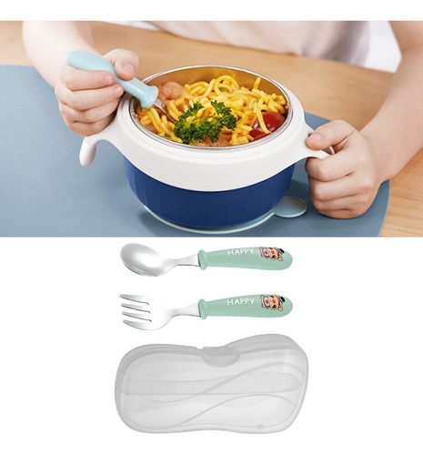 Juego De 2 Cucharas Y Tenedor Con Caja De Verde