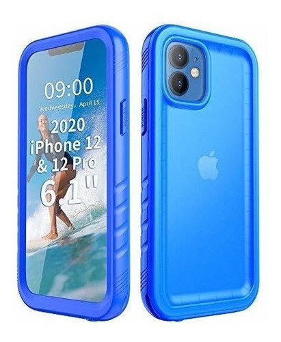 Funda Compatible iPhone 12 Pro Impermeable Color Azul