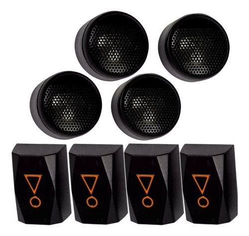 Kit 4 Mini Tweeter Multisystem Jbl 1twms80 80w Rms 4 Ohms Cor Preto