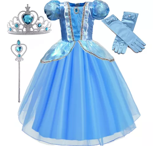 Vestido Menina Princesa Azul