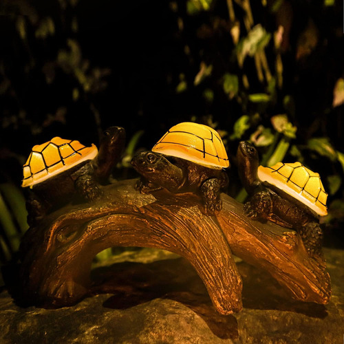 Lámpara Solar Para Estatuas De Tortugas De Jardín, Decora...