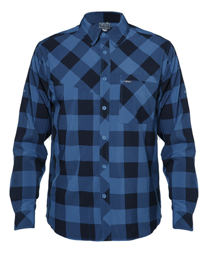 Camisa Hombre Geo Long Sleeve Shirt Azul Lippi