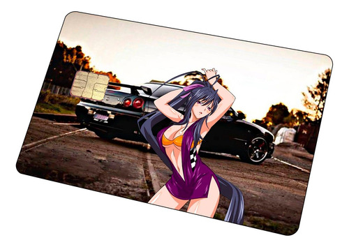 Sticker Para Tarjeta Nuevo Chica Anime Y Carros A Elegir