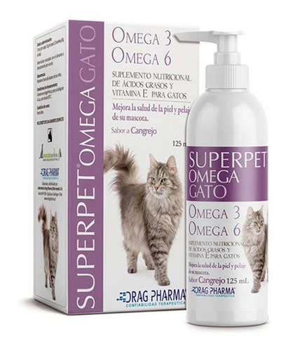 Suplemento Aliment Superpet Gato Aceite Omega 3 Y 6 125 Ml 