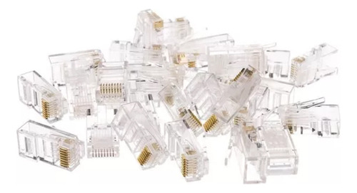 Ficha Rj45 X50u Doble Contactos Cable Red Utp Crimpea Htec