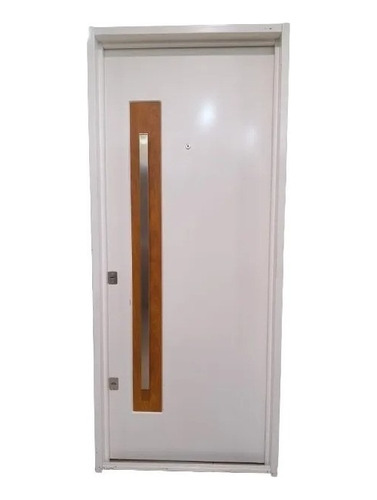 Puerta Doble Chapa Inyectada Con Aplique De Madera 86 X 200