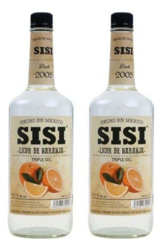 Pack De 2 Licor Sisi Naranja Triple Sec 1 L