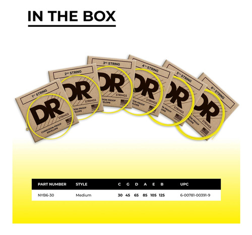 Cuerdas Neón Hi-def Para Bajo Dr Strings Nyb6-30