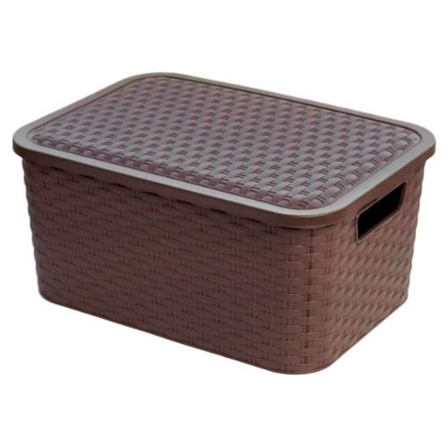 Caja Organizador Canasto Simil Rattan N°4 C/tapa Zztt